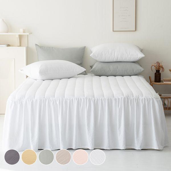 [맞춤] 세미워싱 누빔 레이스 침대스커트 SS Q K 프릴 매트커버