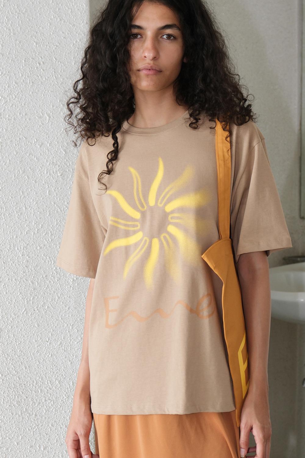 BIG SUN SYMBOL LOGO T-SHIRT (BEIGE) [L]