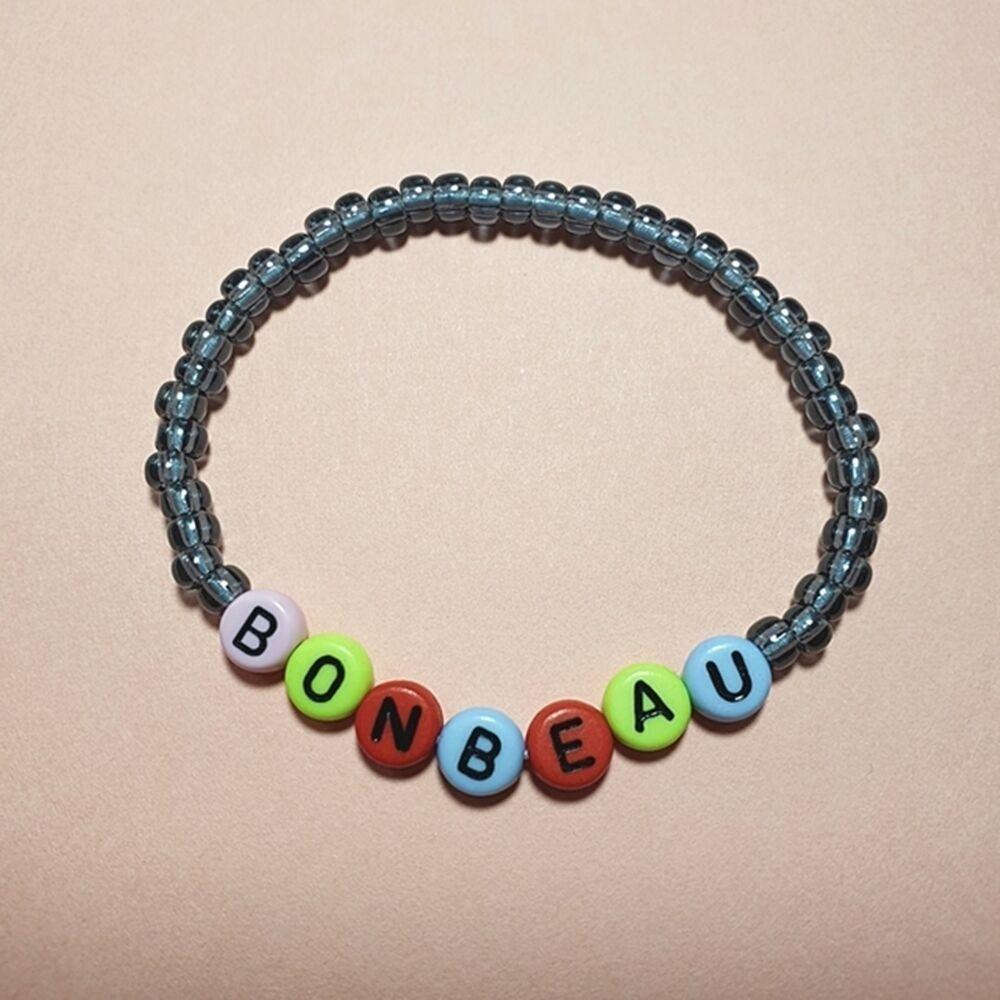 봉보 이니셜 컬러포인트 비즈팔찌 3color