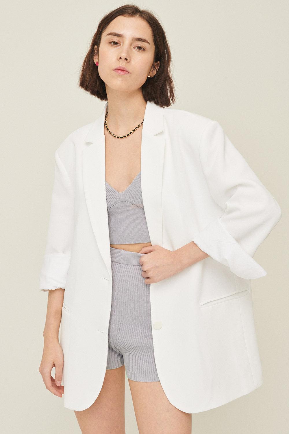 Mar Vivid Boyfriend Blazer - S/M / White