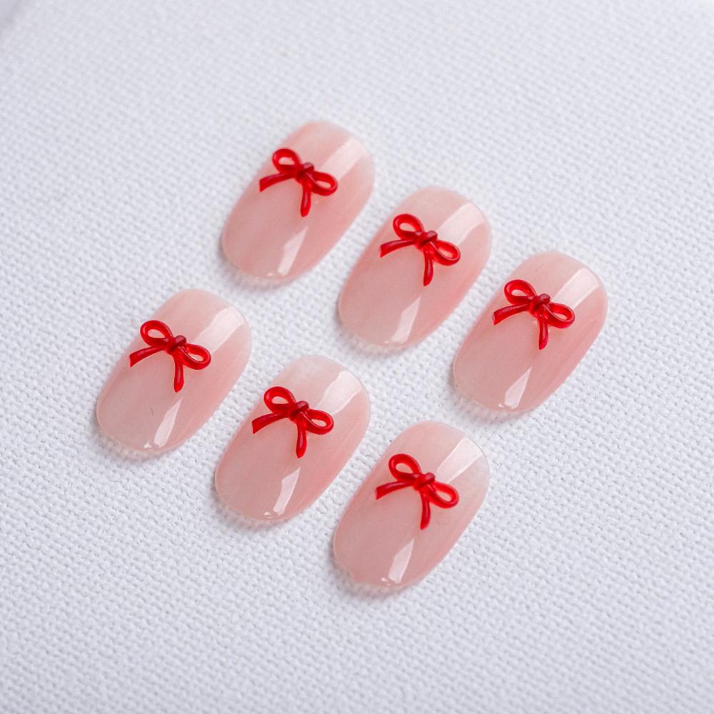 빨강 리본 파츠 [5개입] 셀프젤네일아트재료