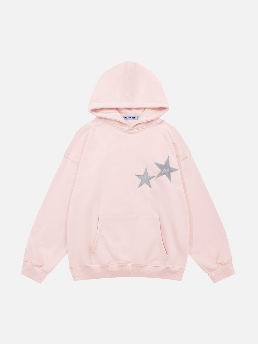 Aelfric Eden Star Color Contrast Hoodie - Light Pink / XS