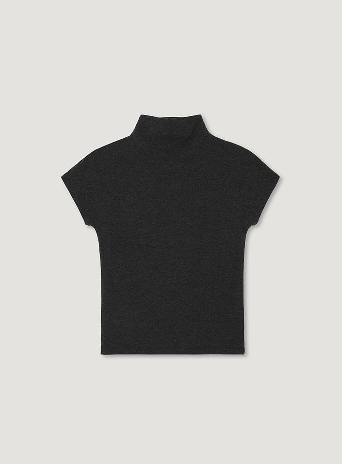 VELI COWL NECK TEE_CHARCOAL