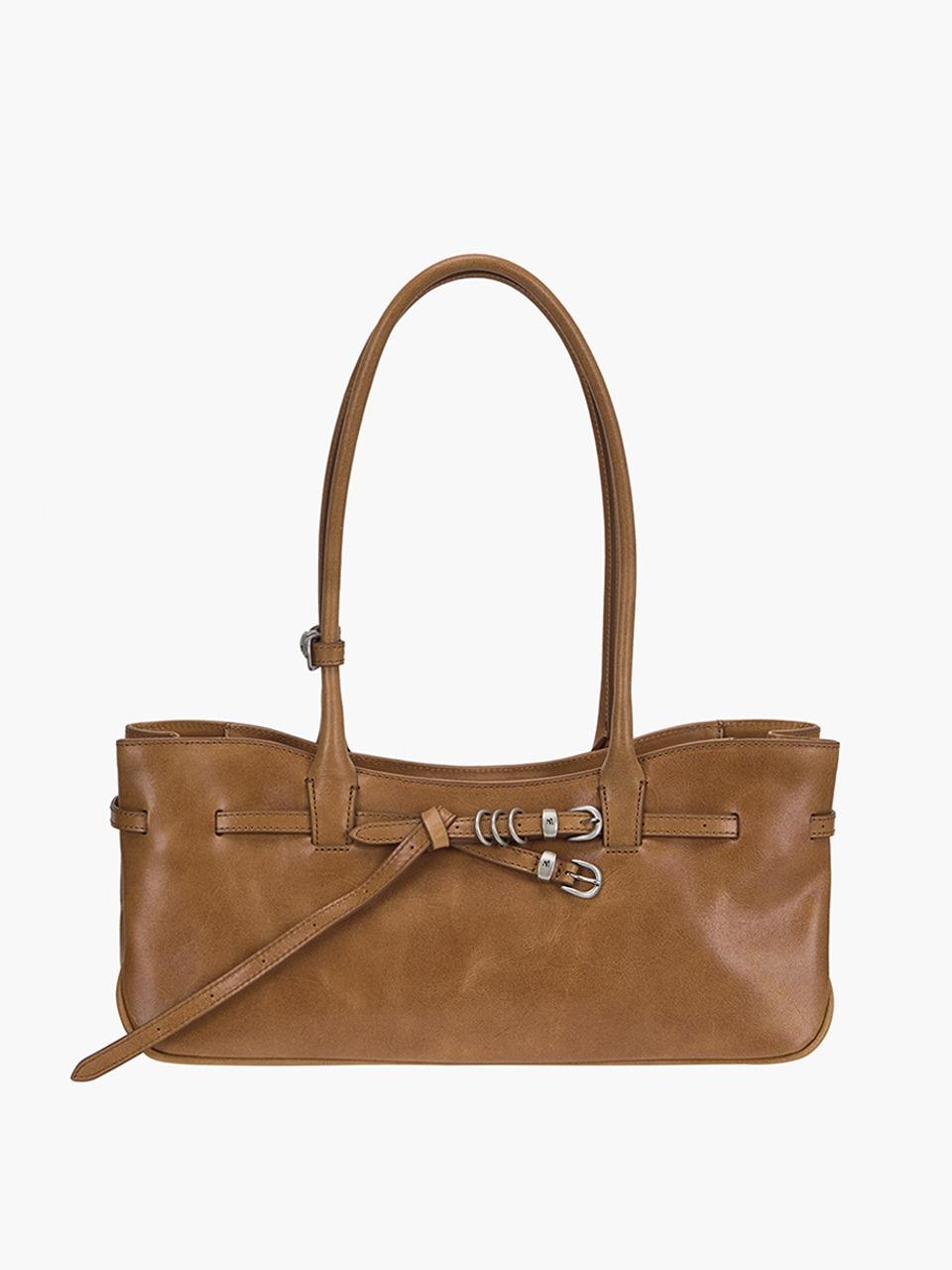 GRANDMA USED SHOULDER BAG_saddle brown pull-up