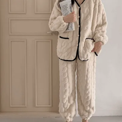 겨울준비특가!!![후기극찬!] 제니 꽈배기 가디건 수면잠옷 홈웨어 SET