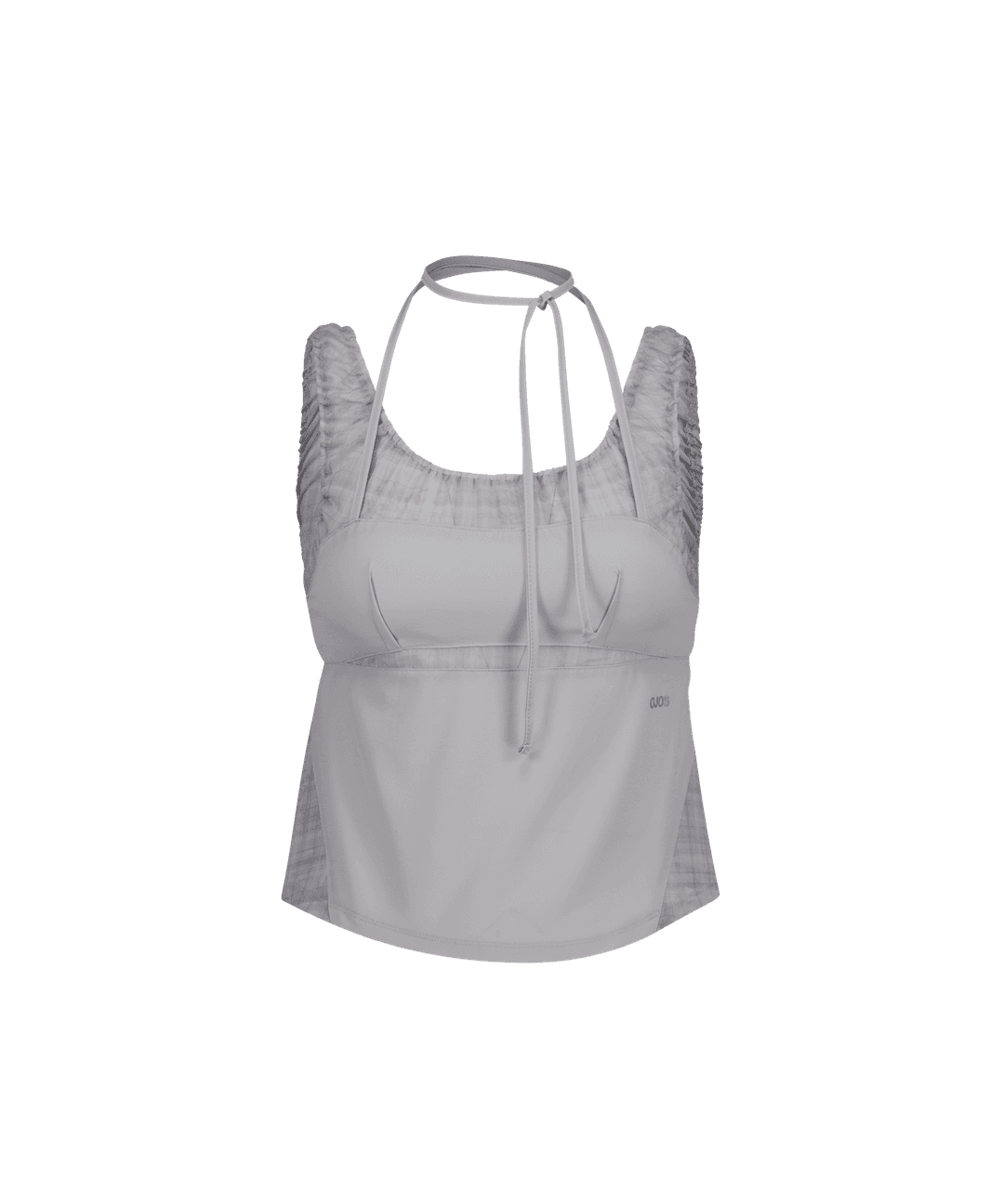 Halter Strap Plaid Sleeveless / Blue Grey
