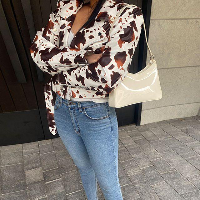 립합 카우 크롭 라이더 자켓