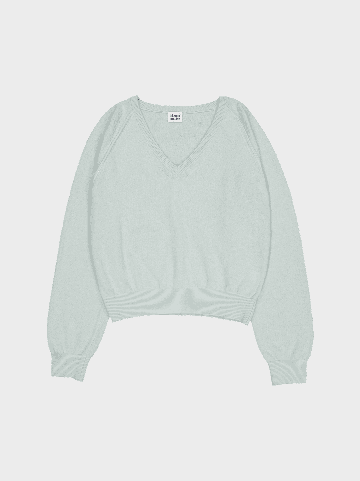 Cash V Knit Top (Mint)