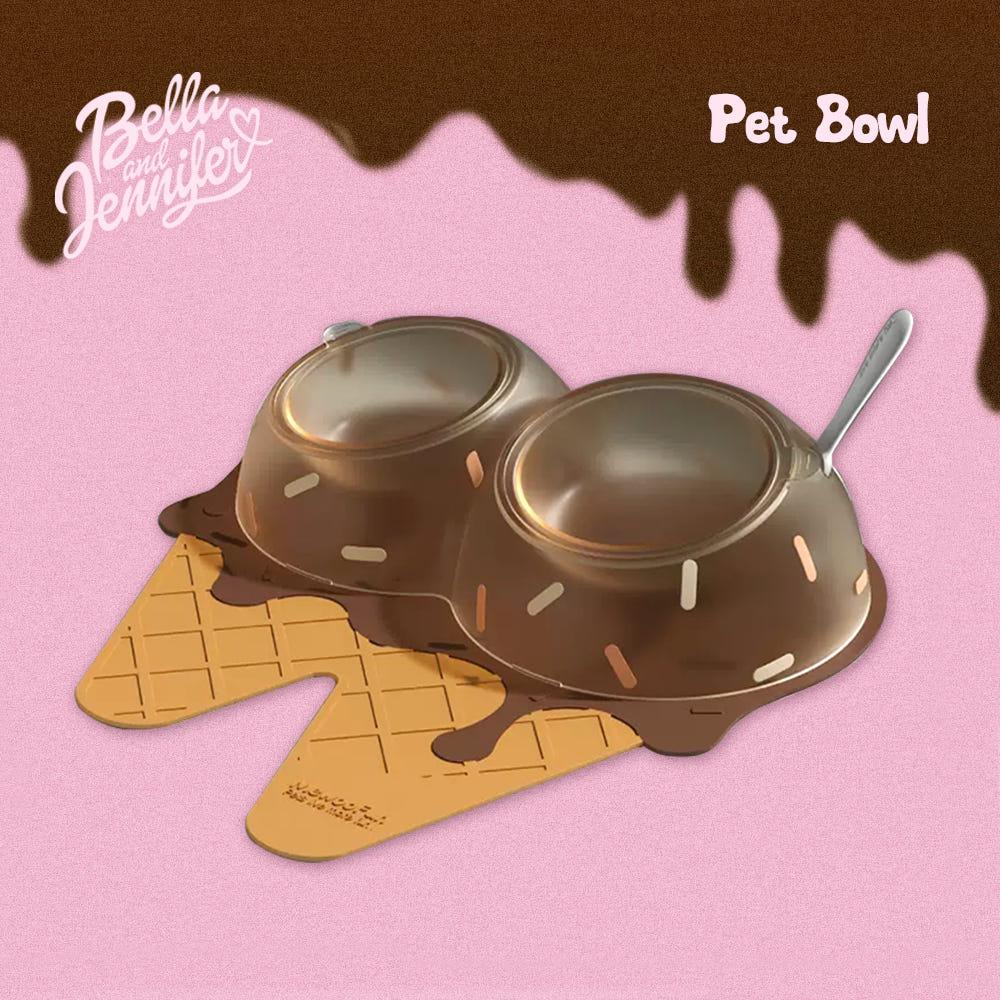 아이스크림 반려동물 식기 세트 2colors 밥그릇 물그릇 고양이 강아지 인테리어소품