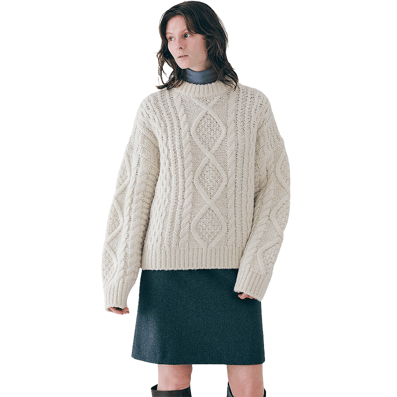 [NOEUD] Bold cable knit (Ivory) - NOEUD | 리켓