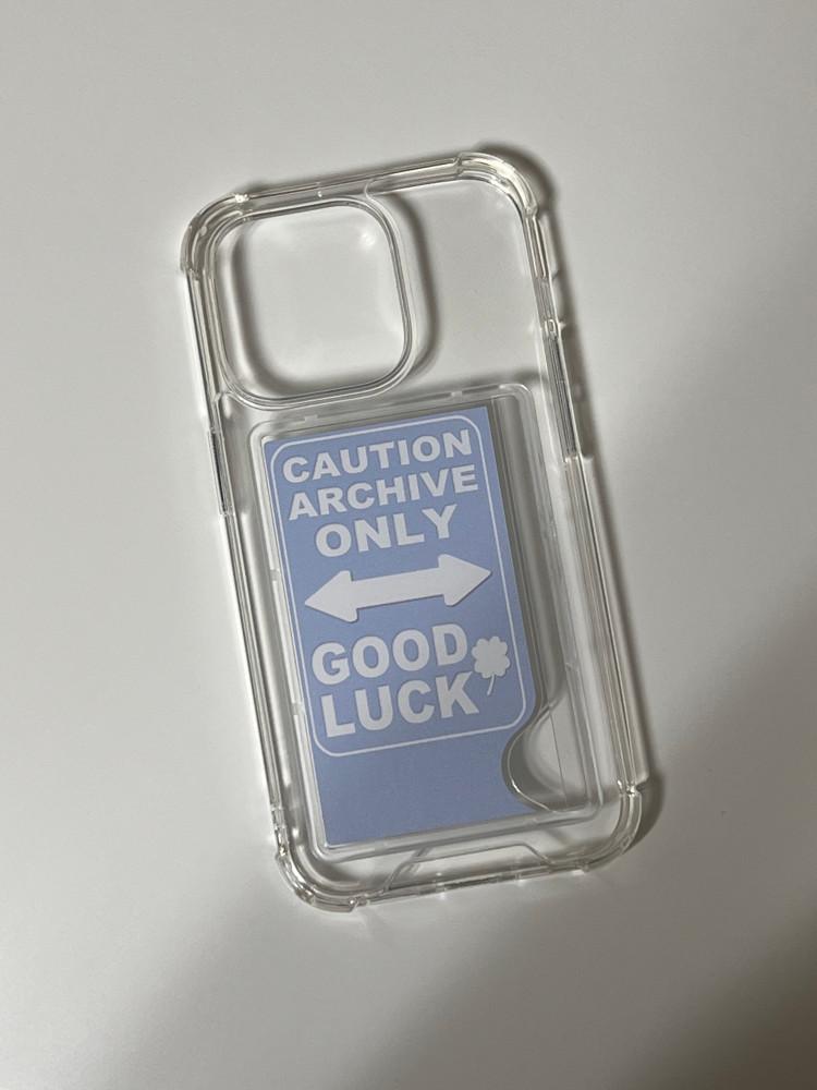 (Card/Hard+Jelly) Archive Only Blue Phone Case