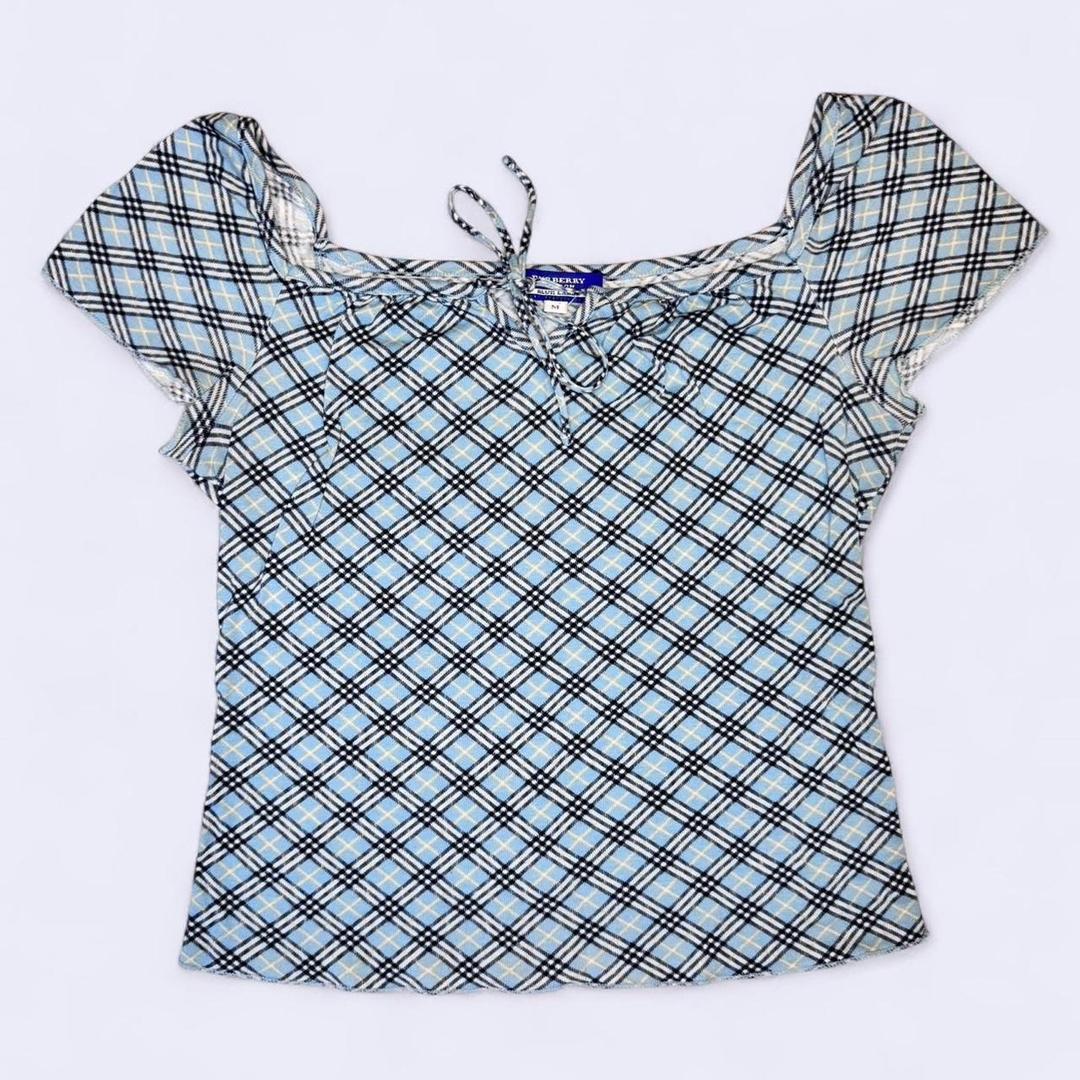Burberry blue label Japan exclusive baby blue plaid...