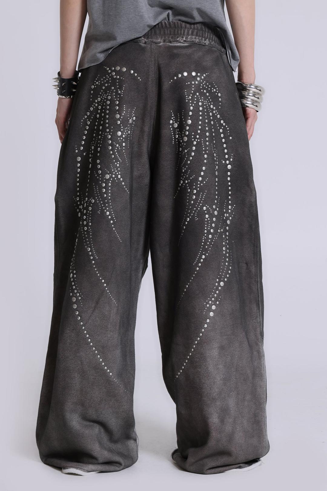 Studded Wing Monster Joggers - XXS / Grey