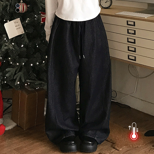 [숏,기본,롱ver/이염x] 논페이드기모절개밴딩팬츠 (2color)