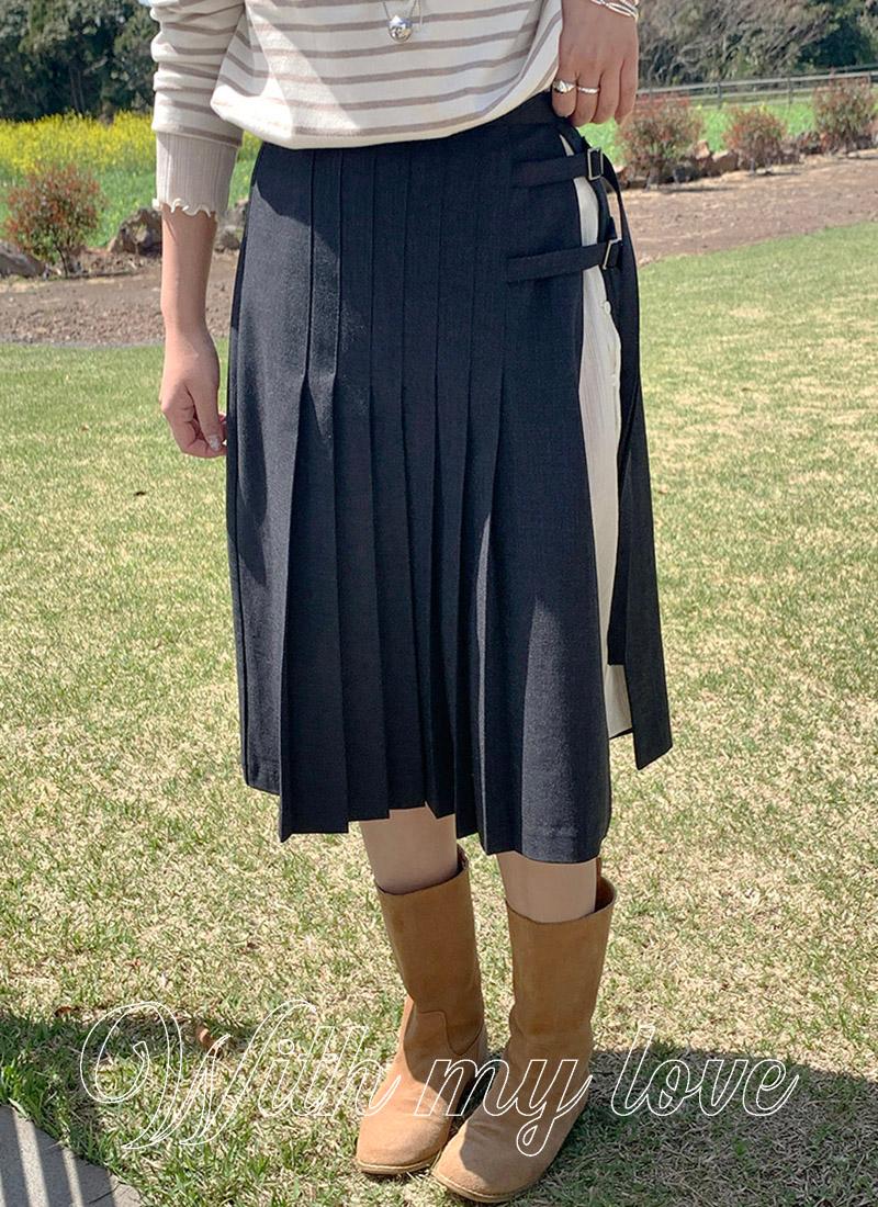 Slit Pleated Midi SK