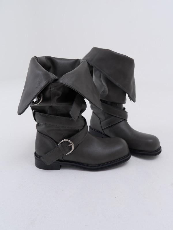 로웨어 crack fold leather boots