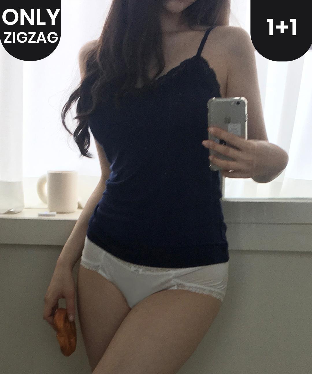 휠라언더웨어 [모아봄 픽x직잭단독] 러버스 레이스 나시+브라(트라이앵글/스쿱넥) 1+1 속옷세트