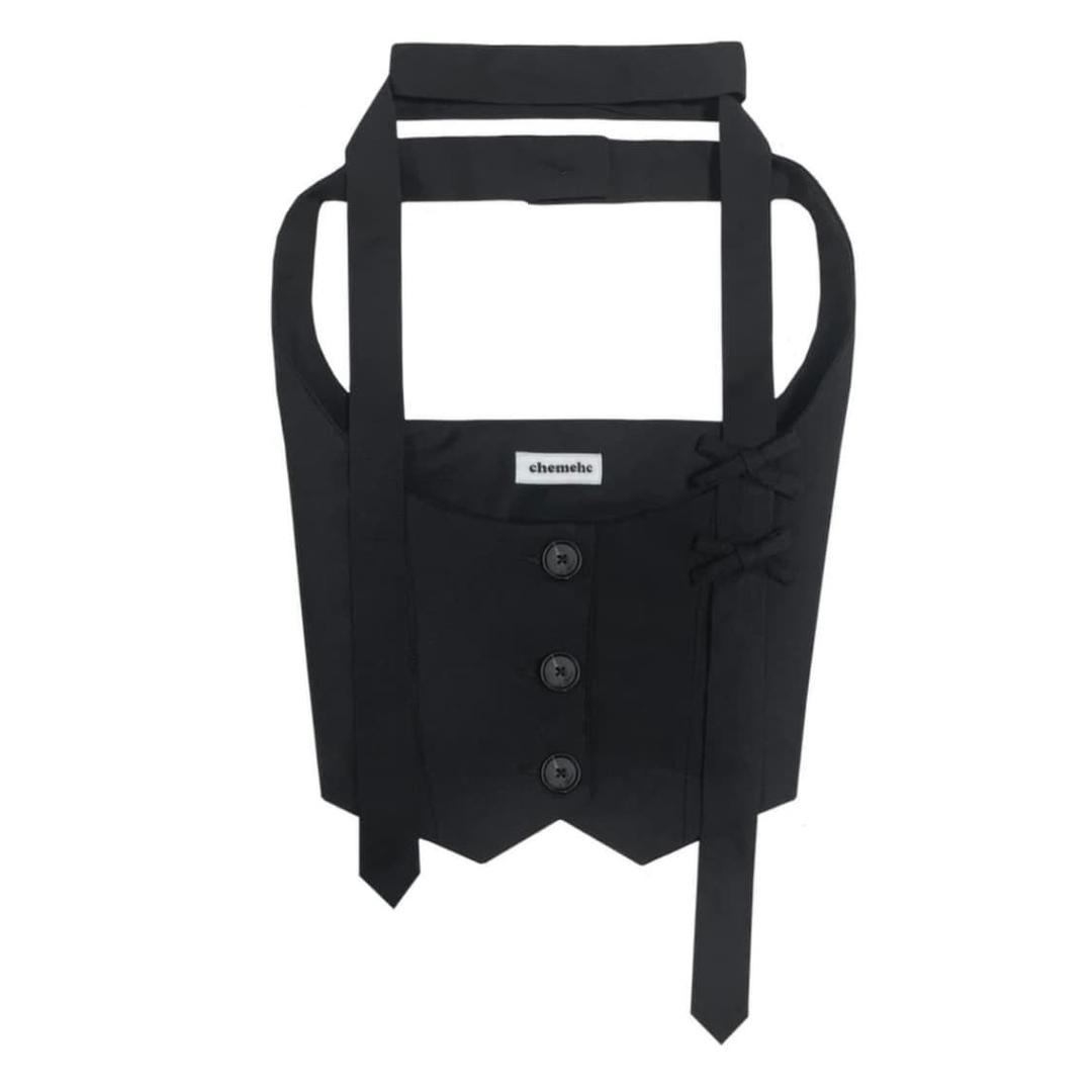 체메씨 리본 트윌 베스트 차콜 | 후루츠패밀리