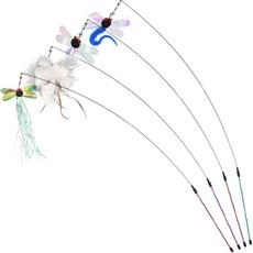 펫츠몬 고양이 플라잉 롱 와이어 낚시대 장난감  잠파리, 잠꼬리, ..., 1세트