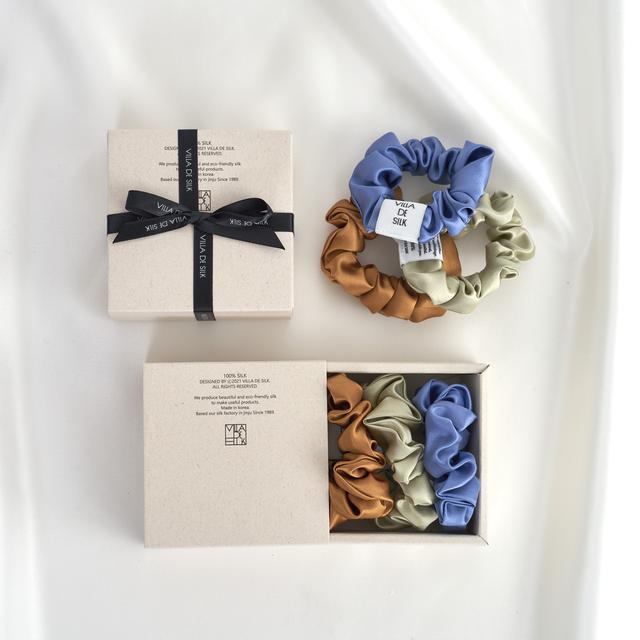 Baby scrunchie 3set (Light Khaki/Camel/Vintage blue)
