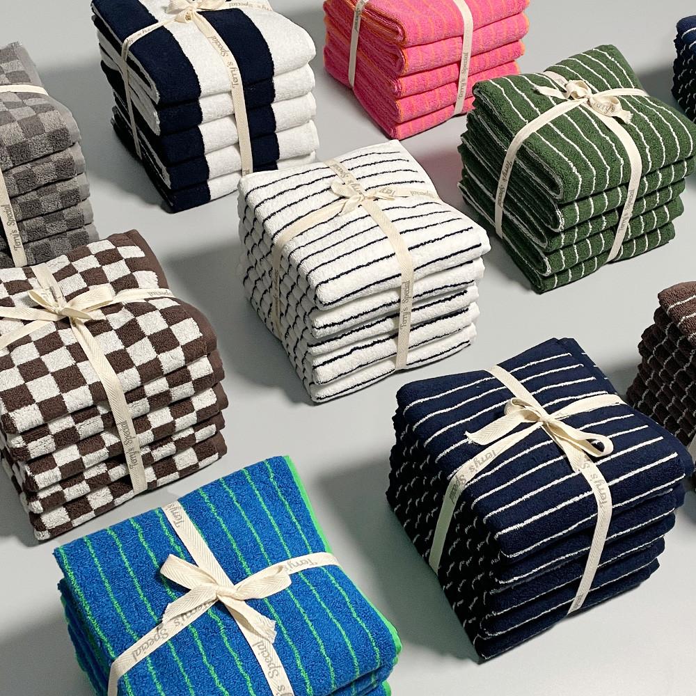 테리파머 고중량 200g 스트라이프 호텔 수건 2장+2장 (1장 추가증정) 수건세트 선염 샤워 타올 목욕 타월