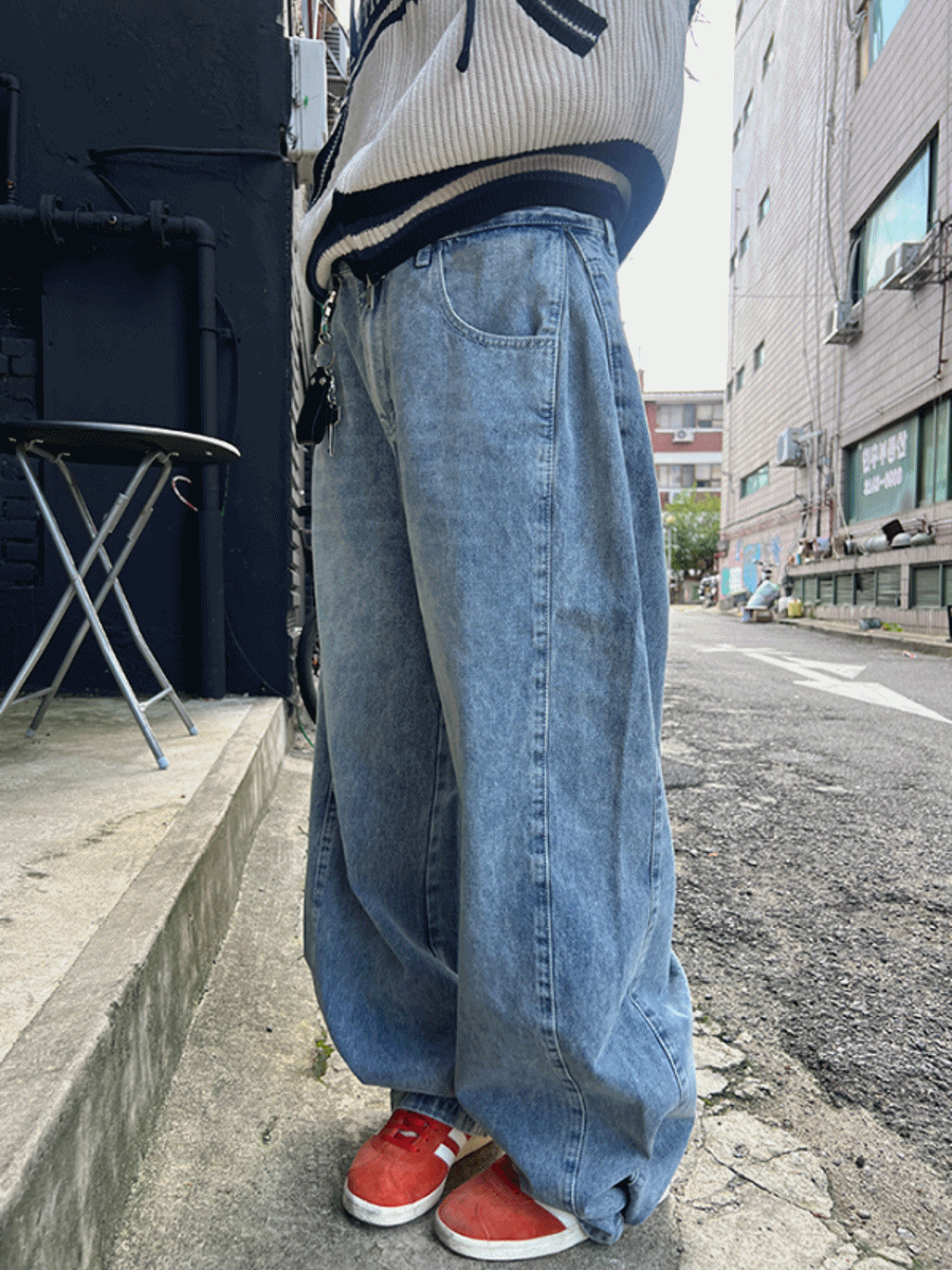 아직 베스트 스냅 와이드 데님 (남녀공용)