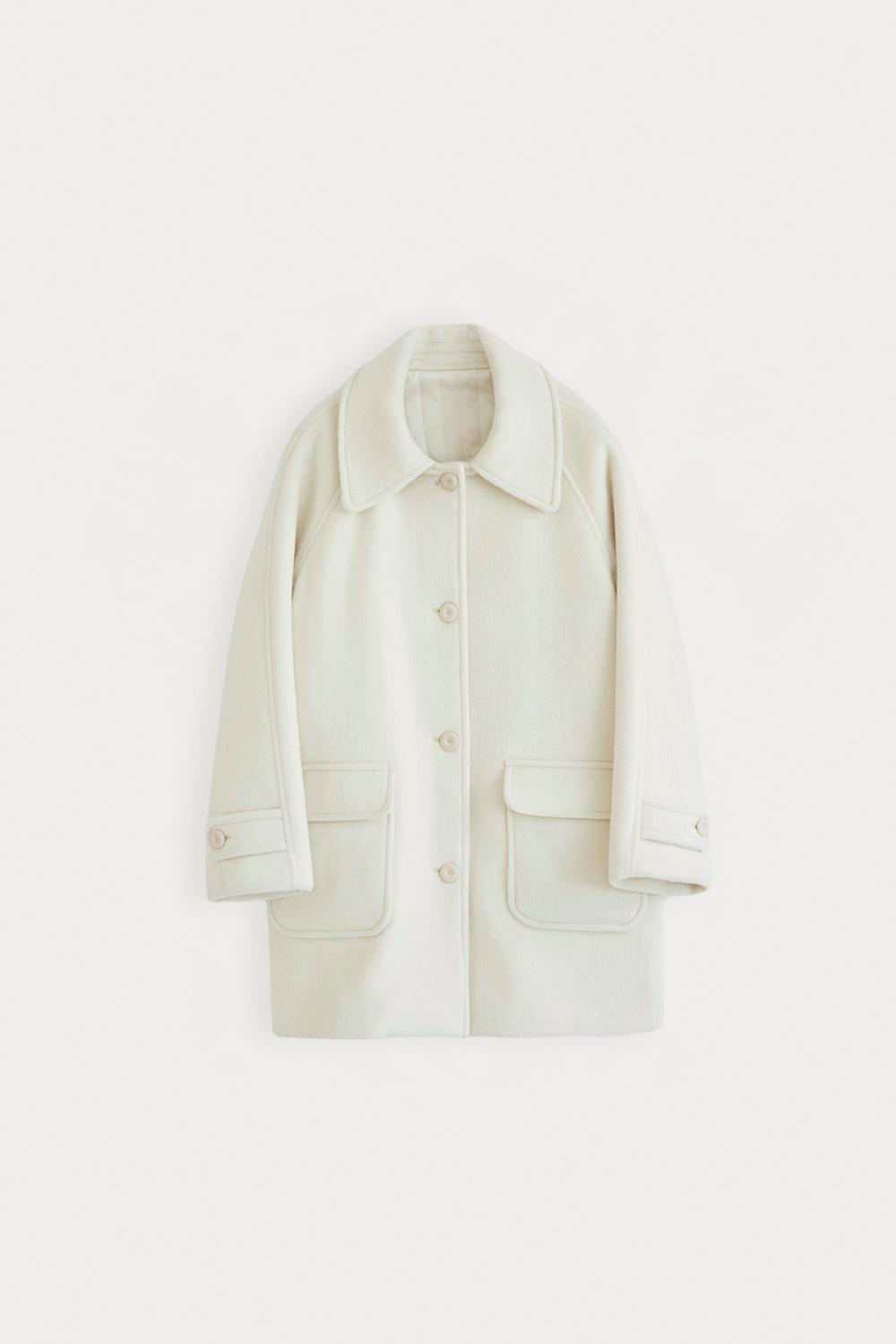 허그 하프 울 코트_Cream