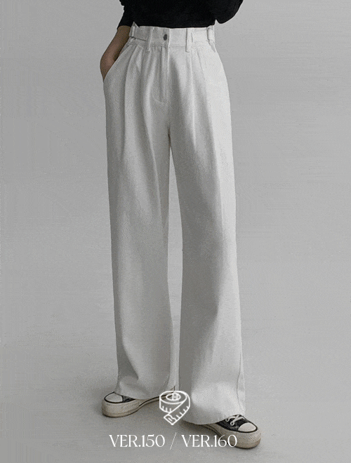 에이와비 [150.160ver] 버클코튼핀턱와이드팬츠 -키작녀/기장선택/4color/4size