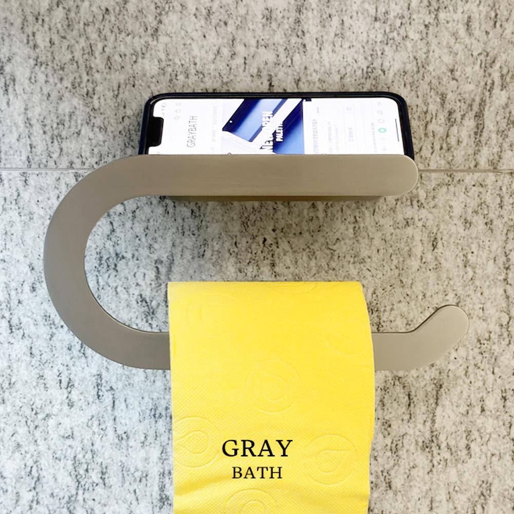 욕실휴지걸이 선반형 무광니켈 핸드폰거치대 티슈홀더