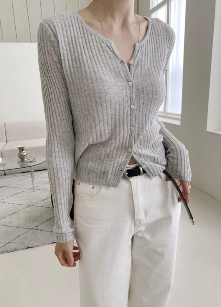 이너프 여름 골지 썸머 긴팔 니트 가디건 (3color) jam