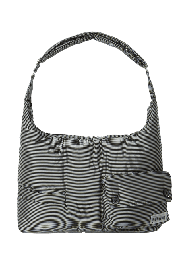 Stripe pocket cross bag_black