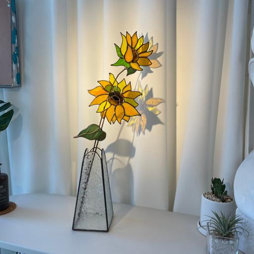 해바라기 스테인드글라스 유리공예 개업선물 집들이 현관