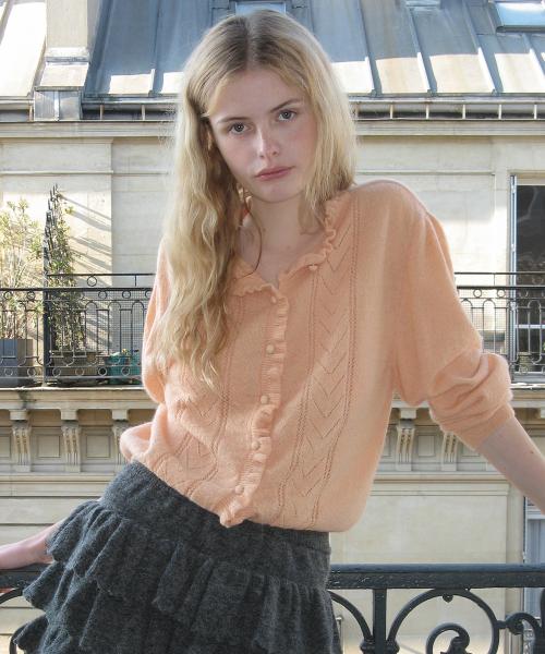 SN Ruffle Punching Cardigan (Apricot)
