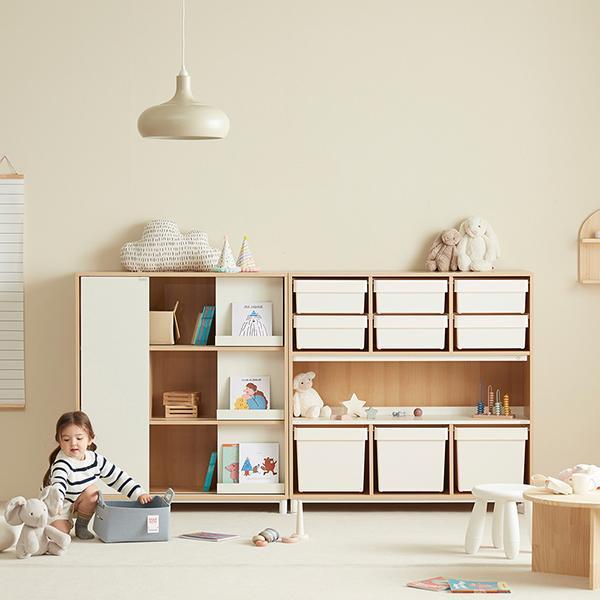 스튜디오 슬라이딩 전면책장 + 라이팅 테이블 수납장