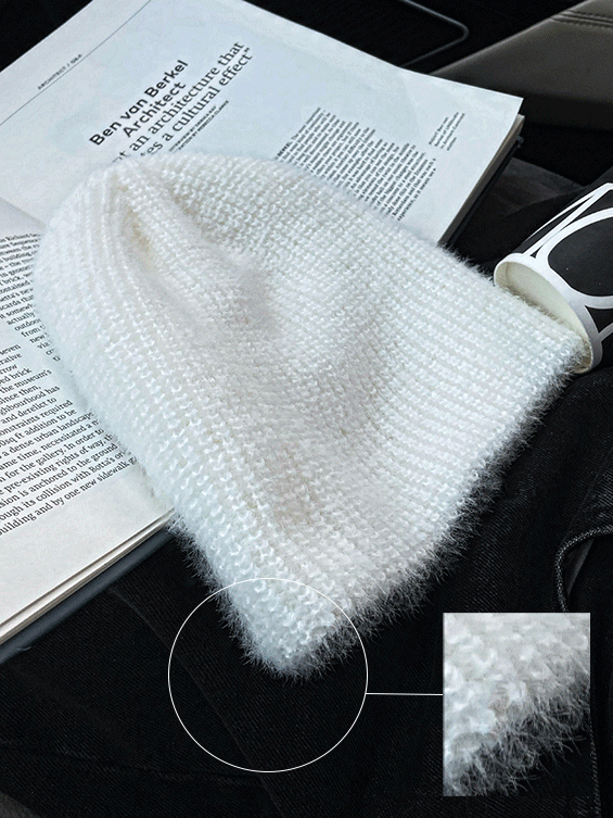 모헤어 브러쉬 비니