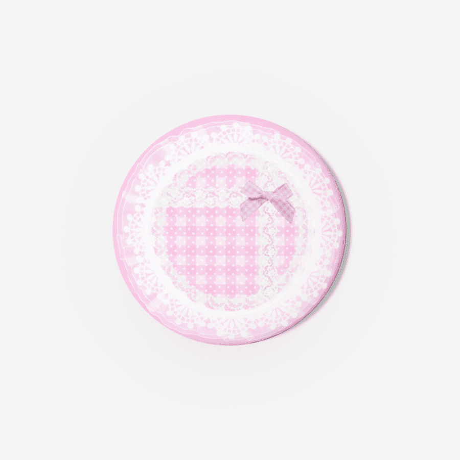 ★ 레이스 깅엄 리본 캔뱃지 ㅣ 마플샵