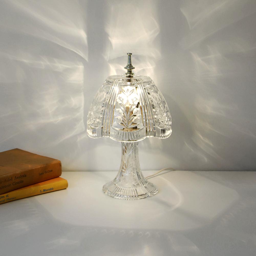 1960s Crystal Glass Table Lamp