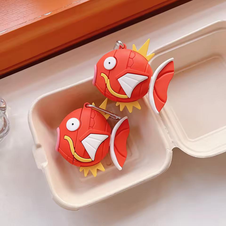 Airpods Pro 2 케이스 용 Pokemon Ball Magikarp Fish, Airpods 용 소프트 실리콘 충격 방지 이어폰 커버 4 3 2 1 Kids Funda