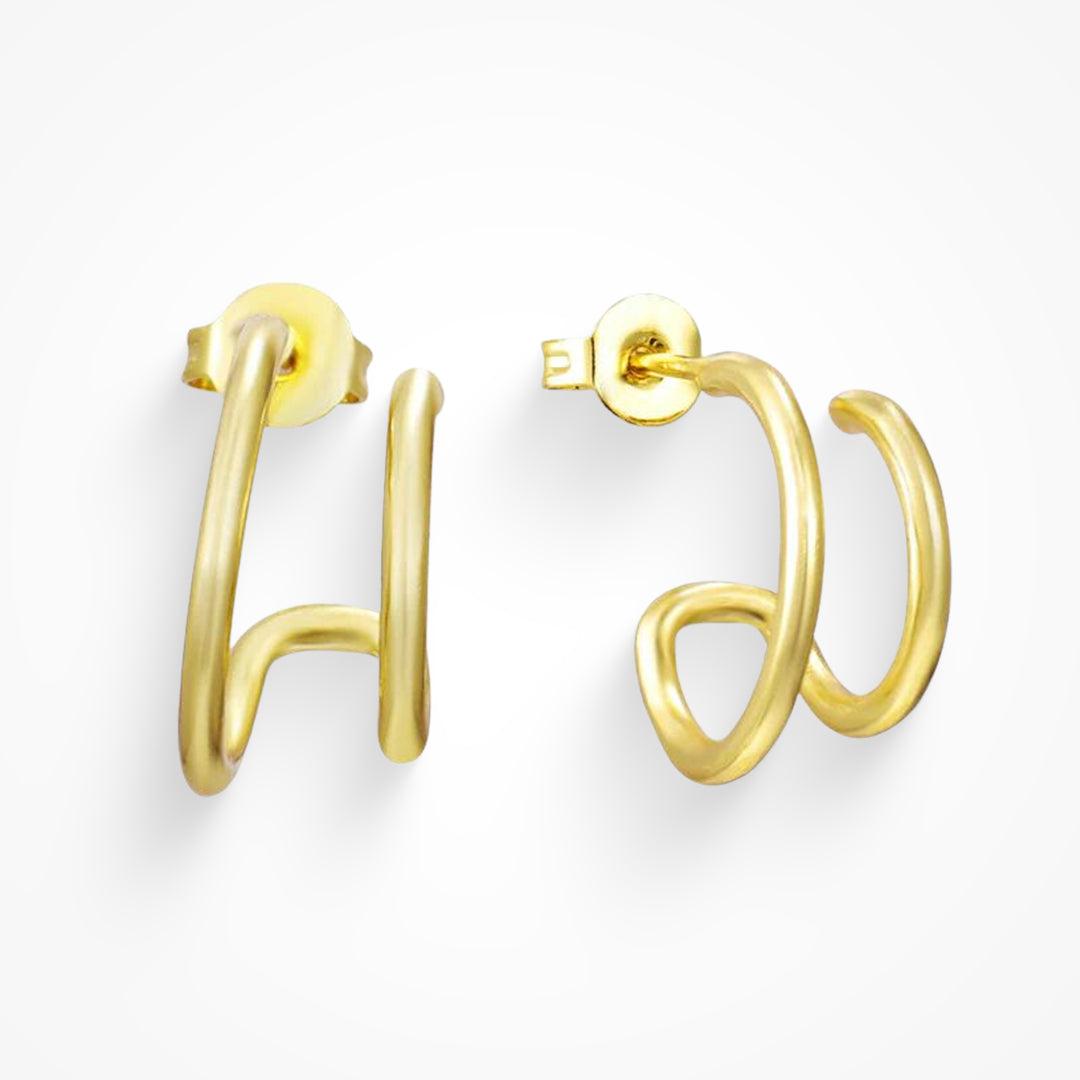 Double Up Earrings - Gold