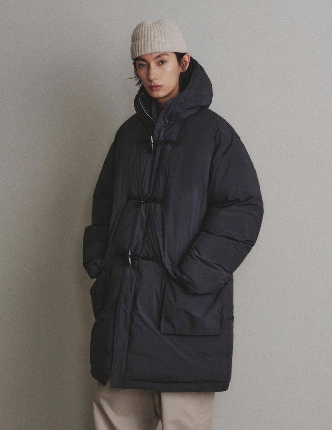 더플 풀 패딩 코트_Charcoal