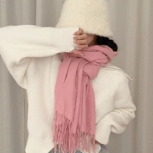 [3일만!🩷1+1🩷] 버진울 딥무지 롱 오버사이즈 머플러 목도리 여자목도리 남자목도리 겨울 가을 겨울목도리 무지목도리