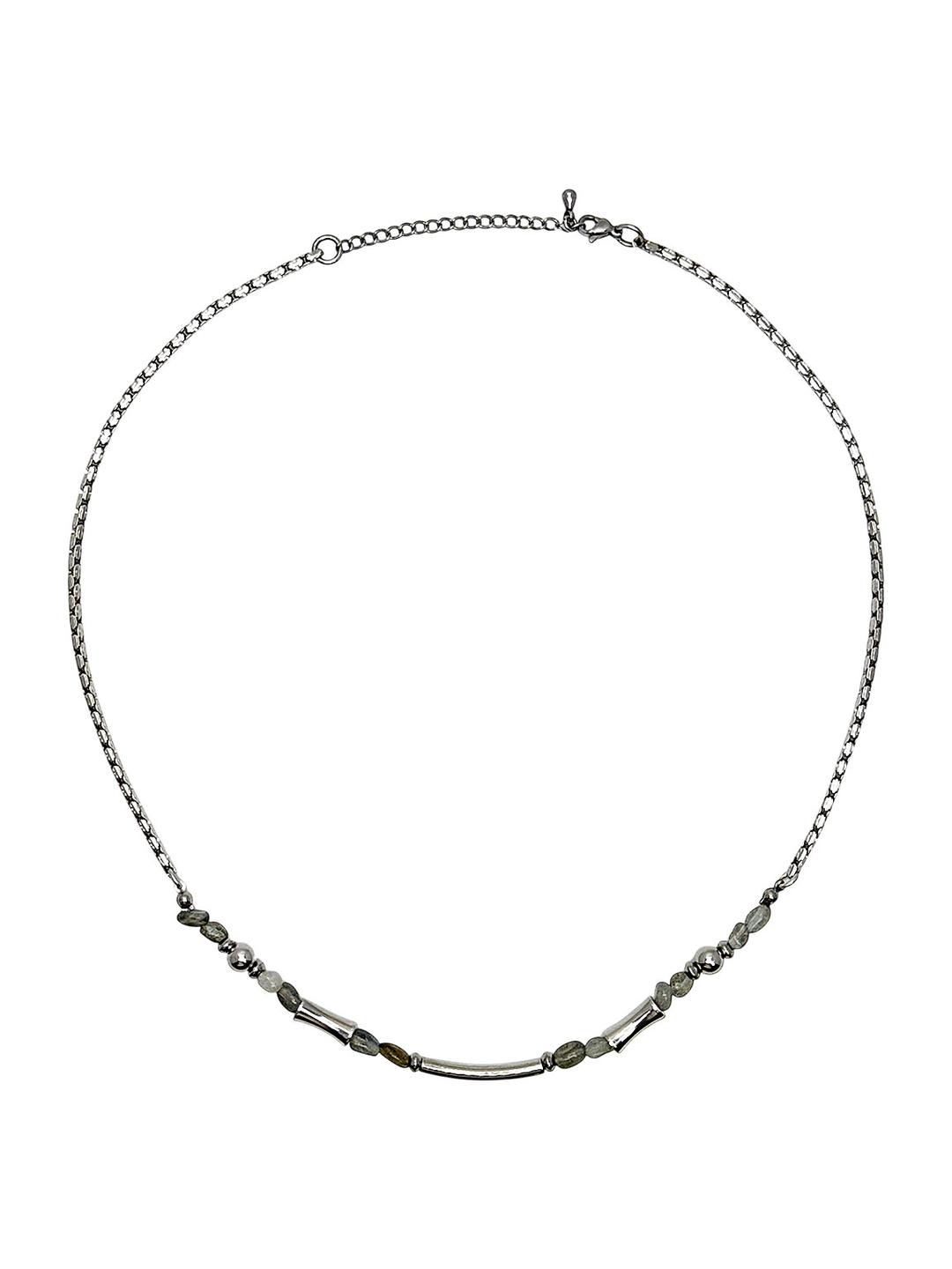 Labradorite pipe chain necklace