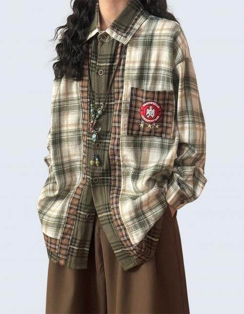 Multi-Patch Color Check Shirt