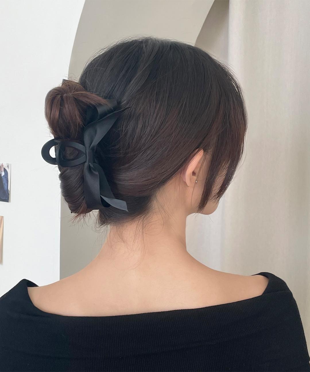 퍼피띵 올림머리 긴머리 반묶음 헤어 집게핀 리본핀 헤어핀 머리핀 no.31