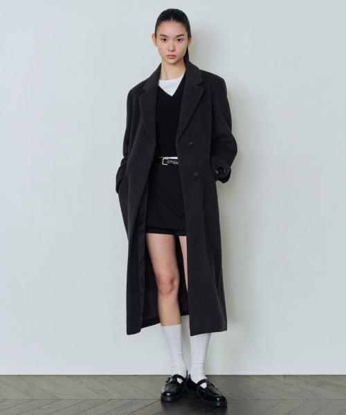 무신사 스탠다드 우먼(MUSINSA STANDARD WOMAN)  우먼즈 캐시미어 블렌드 체스터 롱 코트 [차콜 그레이] - 사이즈 & 후기 | 무신사
