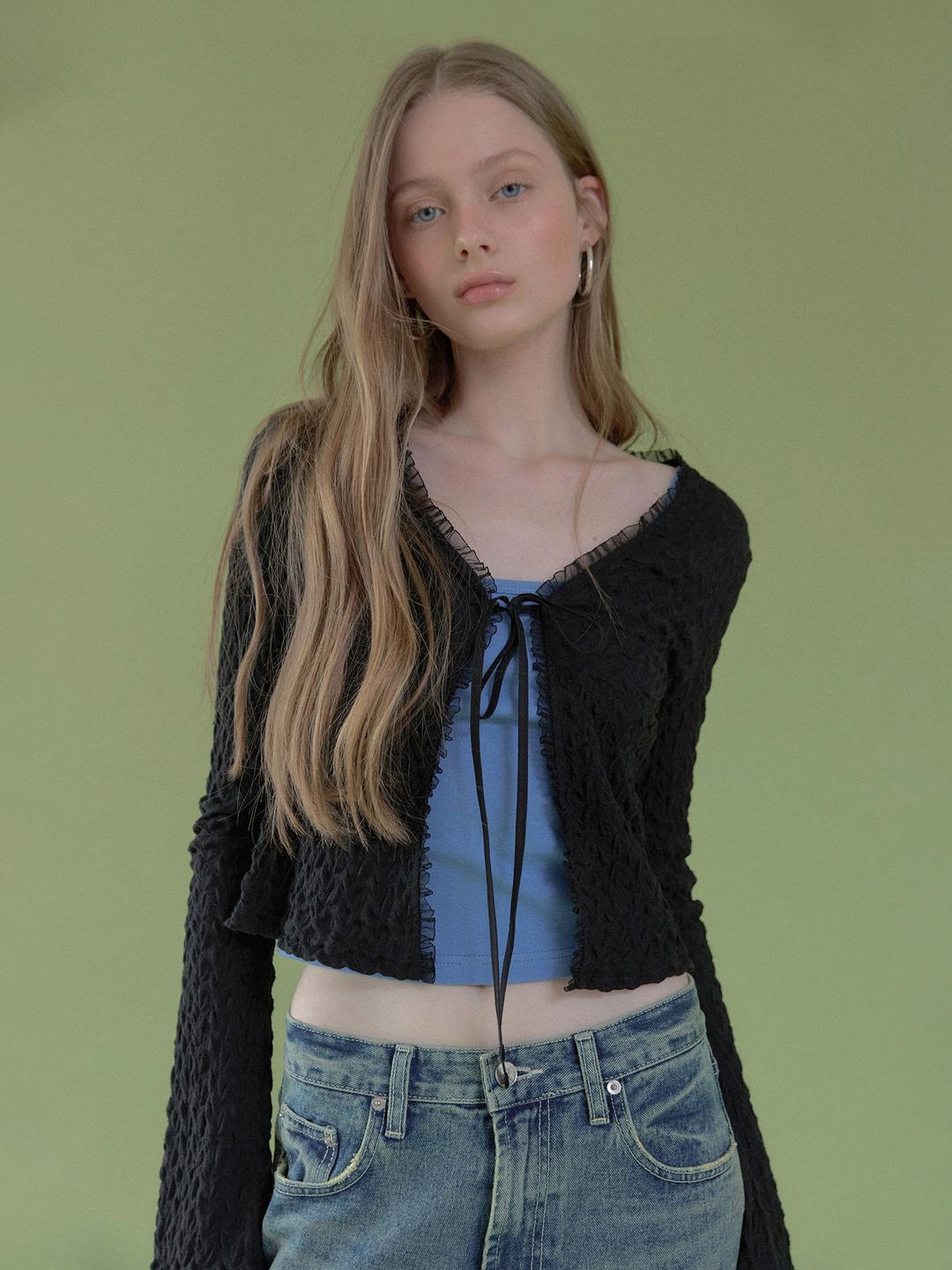 lace pebble cardigan (black)