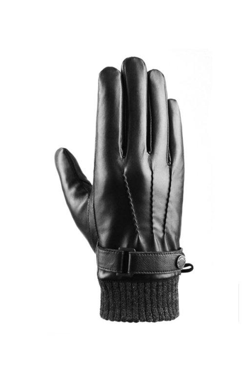 신슐레이트 풀터치 삼선 가죽장갑 Black