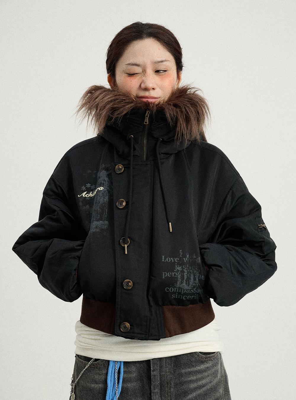 Fur Hazelnut Short Hooded Jumper (3color)