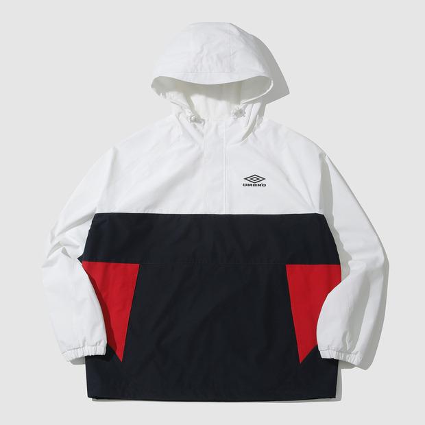 [40% OFF]                                                                            2Layer 컬러블록 후드 아노락 / sweetcorn