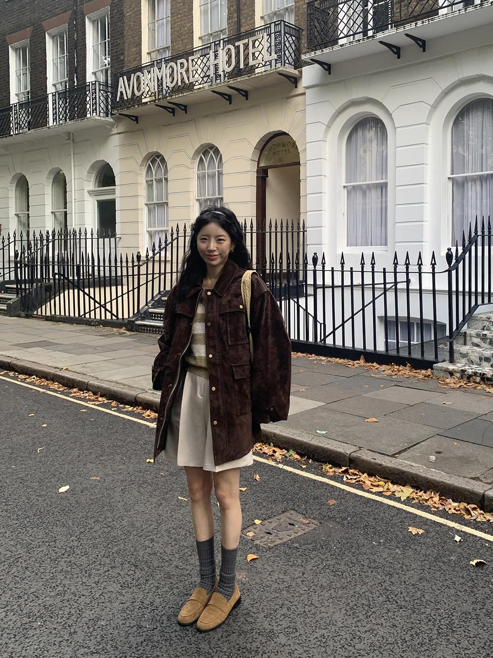 트렌디어패럴 데브아 스웨이드 자켓